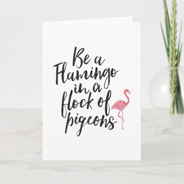 Soyez un Flamant rose - Carte de voeux inspirante (Devant)