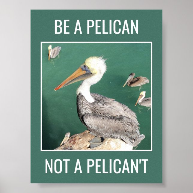 Soyez un pélican, pas un pélican Poster Motivation (Devant)