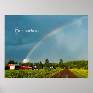 Soyez un poster photo inspirant arc-en-ciel