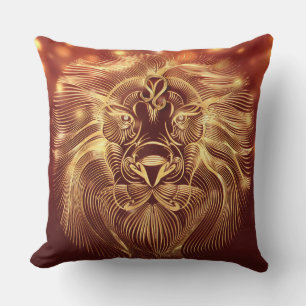 Soyez un roi, soyez un lion, un coussin rouge, un
