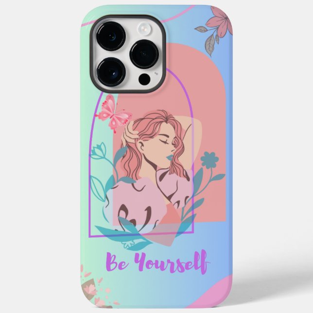 Soyez vous-même, illustration femme iPhone / coque (Verso)