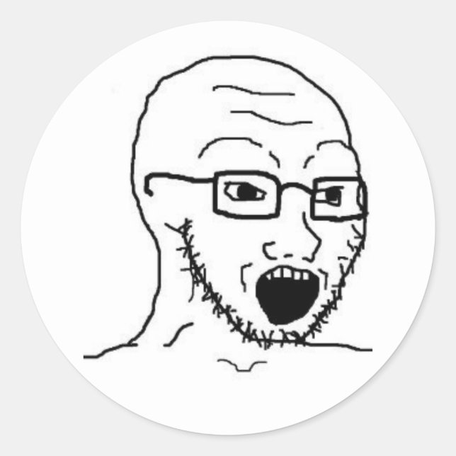 Soyjak wojak sticker (Front)