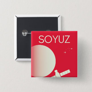 Soyuz Space Art poster 2 Inch Square Button