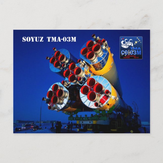 Soyuz TMA-03M spacecraft, Kazakhstan Postcard (Front)