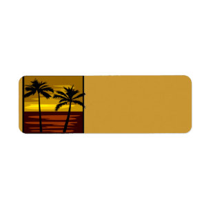 SP010  RETRO BROWNS GOLDS SUNSET PALM TREES LOGOS