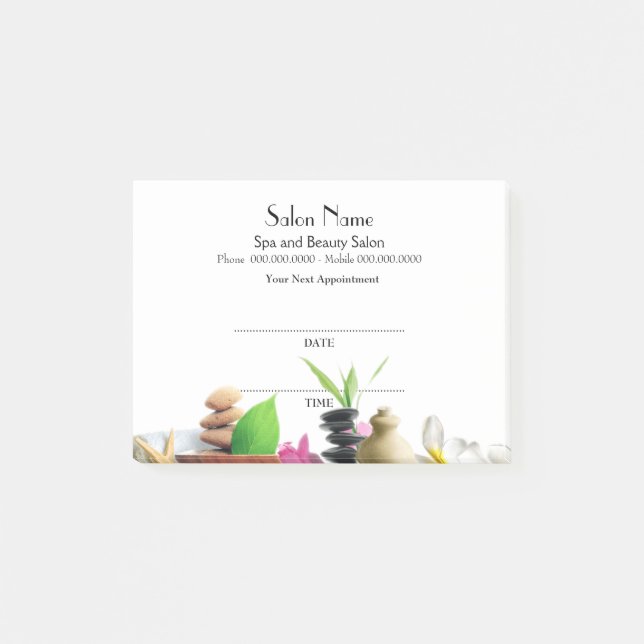 Spa and Beauty Appointment Post-it® Notes (Front)