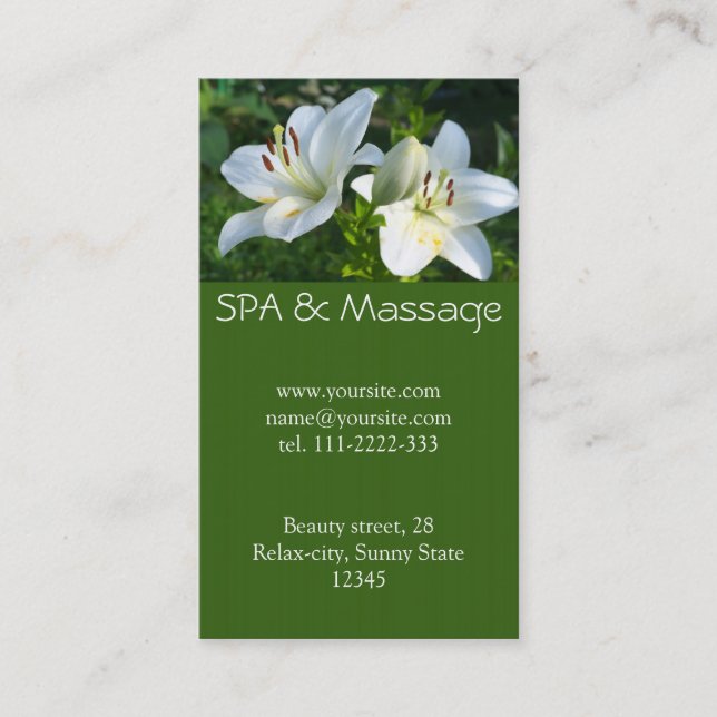 SPA and massage Business Card (Front)