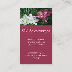 SPA and massage Business Card