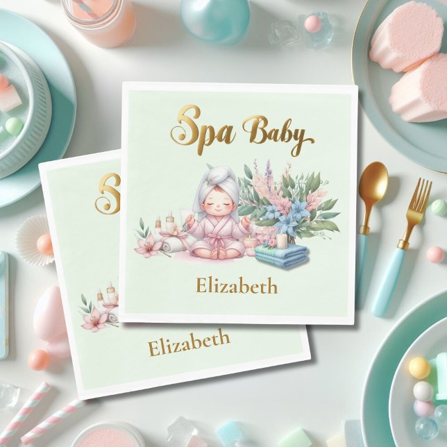 Spa Baby Shower Party Dinner ware Napkin (Creator Uploaded)