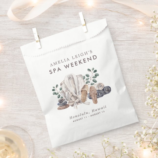 Spa Bachelorette Weekend Favour Bag (Clipped)
