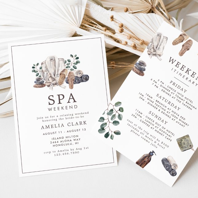 Spa Bachelorette Weekend Invitation (Creator Uploaded)