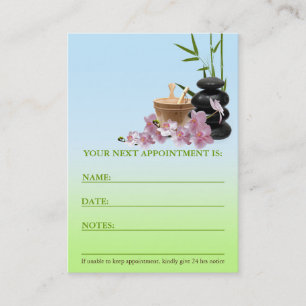 SPA & Beauty Resort Appointment Card