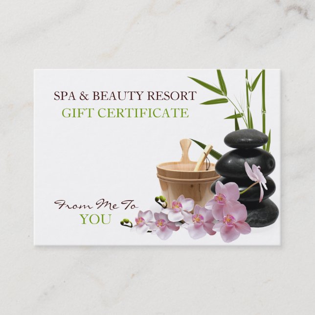 SPA & Beauty Resort Gift Certificate (Front)