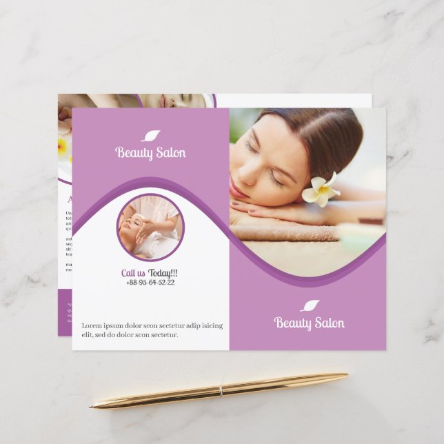 Spa & Beauty Salon Brochure Template (Front/Back In Situ)