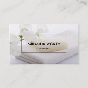 Spa Beauty White Clean Simple Modern Business Card