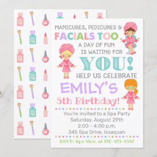 Spa Birthday Invitation Girl Spa Party