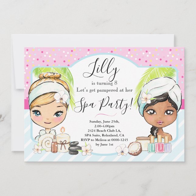 SPA Birthday Party Invitation (Front)