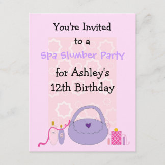 Spa Birthday Party Invitation