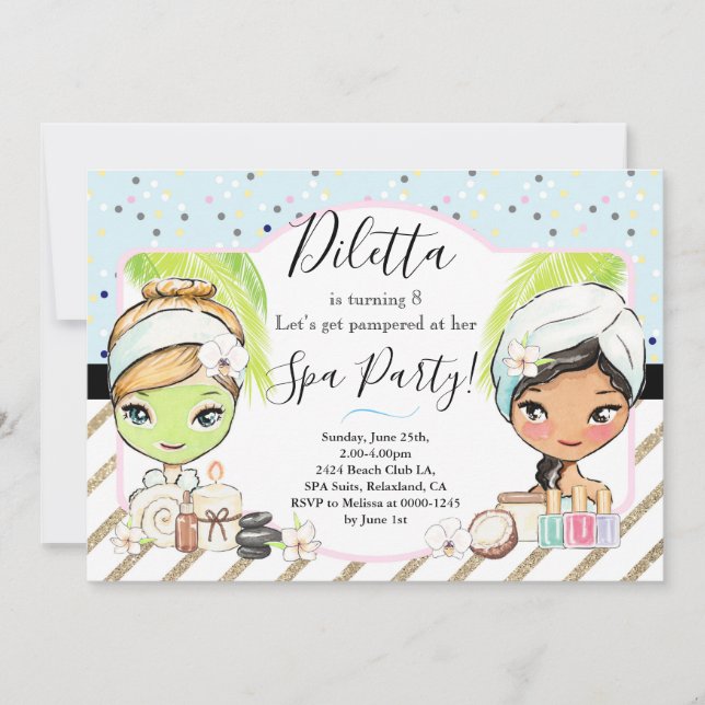 SPA Birthday Party Invitation (Front)