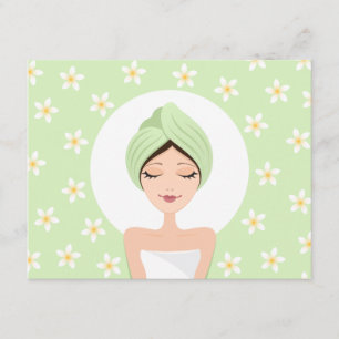 Spa birthday party invitation with plumeria