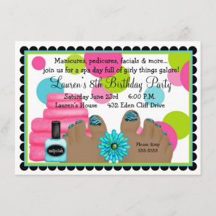 Spa Birthday party Invitations