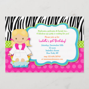 Spa Birthday Party Invitations