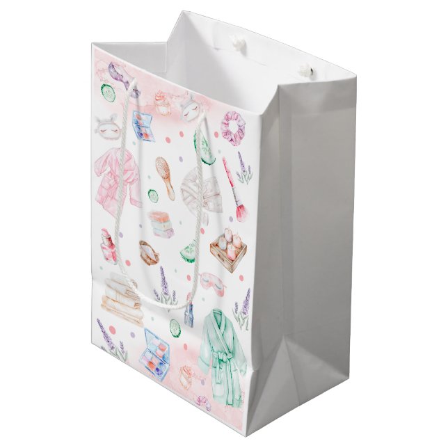 Spa Birthday Party Medium Gift Bag (Front Angled)