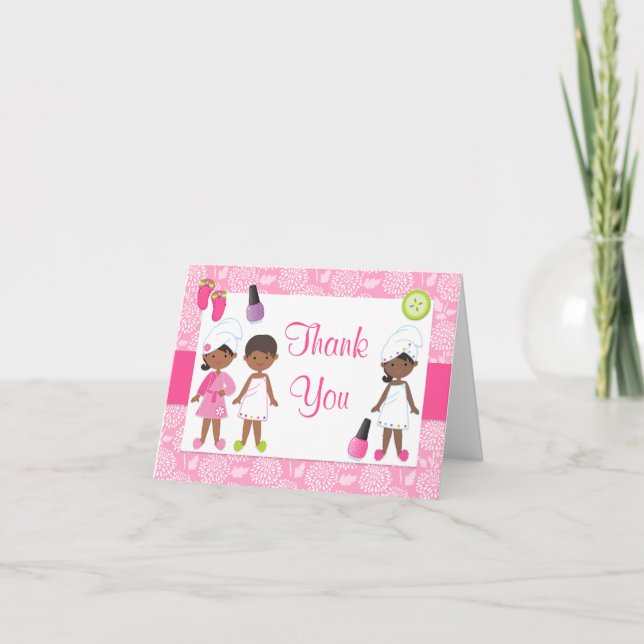 Spa Birthday Party Thank You Card (Front)