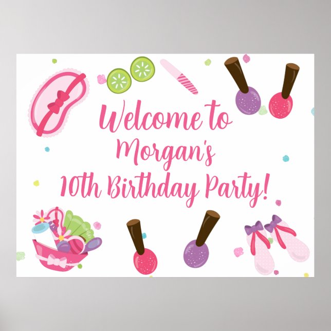 Spa Birthday Party Welcome Poster (Front)