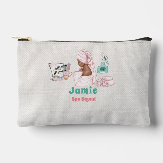 Spa Birthday Sleepover Pamper Birthday party Accessory Pouch (Front)