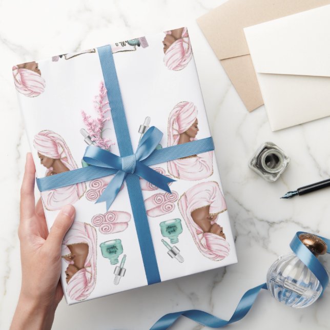 Spa Birthday Sleepover Pamper Birthday party Wrapping Paper (Gifting)