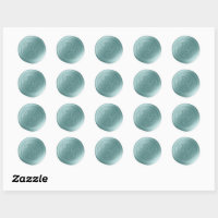 Spa Blue Script Double Monogram Wax Seal Stickers