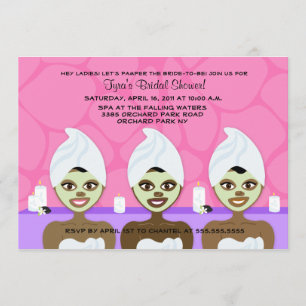 SPA BRIDAL SHOWER INVITATION Pink & Purple