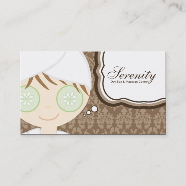Spa Brown  Concombre Spa Massage Carte de visite (Devant)