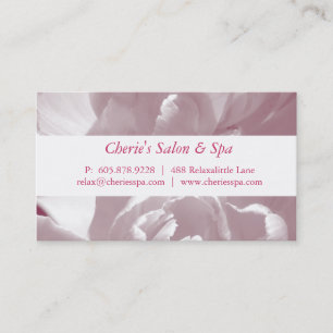 Spa - carte de visite rose de fleur de salon