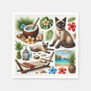 Spa Cat Themed treatment for Cat Lovers Napkin