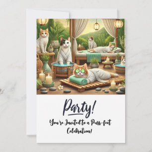 SPA Chat Anniversaire Carte d'invitation