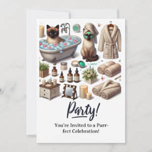 SPA Chat Anniversaire Carte d'invitation