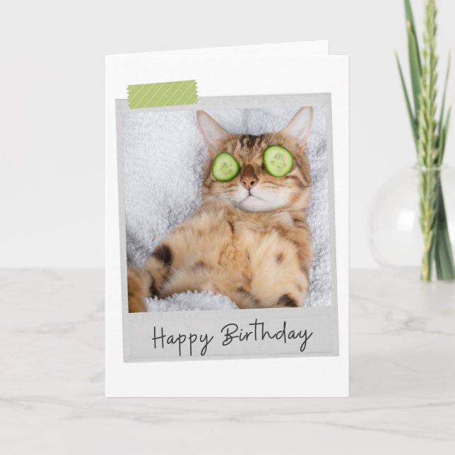 Spa Chat Funny Carte d'anniversaire (Devant)