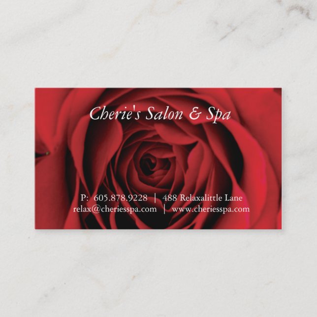 Spa - clouez le carte de visite du rose rouge 1 de (Devant)