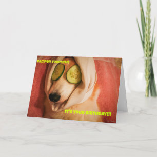 Spa Corgi Birthday card