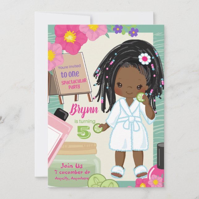 Spa-D-Ity Birthday Invitation Card (Front)