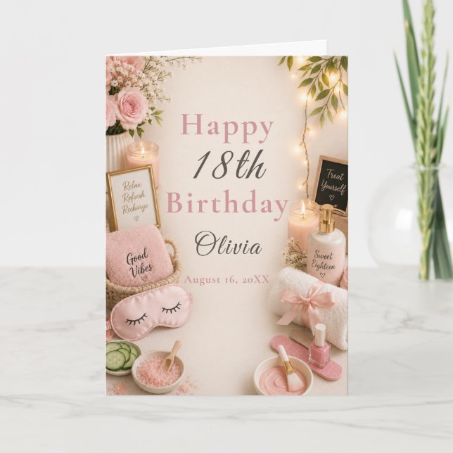 Spa Day Birthday Card (Front)