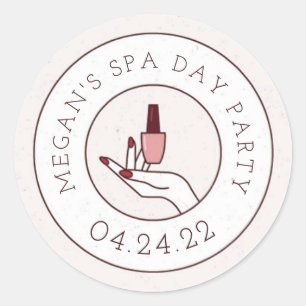 Spa Day Birthday Party Round Sticker Envelope Seal