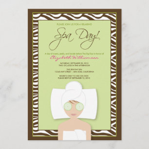 Spa Day Bridal Shower Invitation (green)