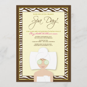 Spa Day Bridal Shower Invitation (yellow)