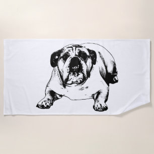 Spa day, bulldog rules beach towel