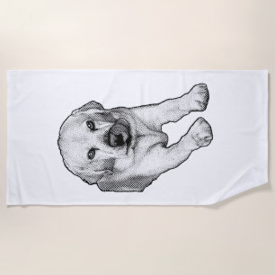Spa-day calm, Lab smile Beach Towel