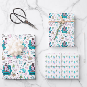 Spa Day Girlie Wrapping Paper Sheet