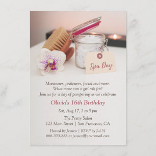 Spa Day Girls Anniversaire Fête Invitations